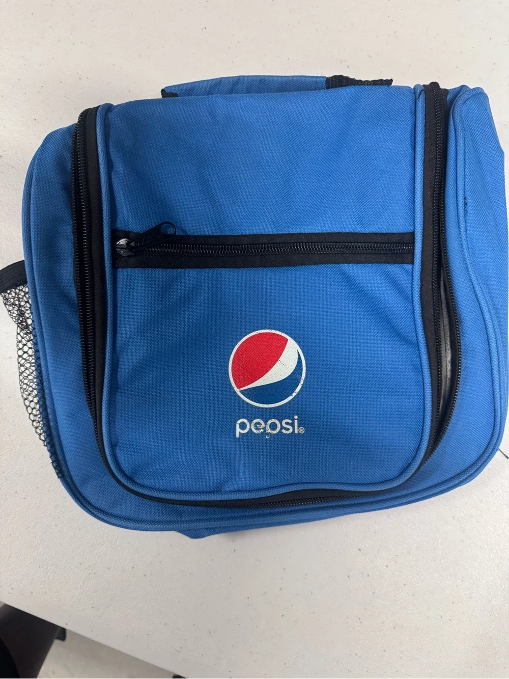 Vintage Blue Pepsi Hanging Toiletry Bag Travel Kit Organizer Dopp Kit with Clip